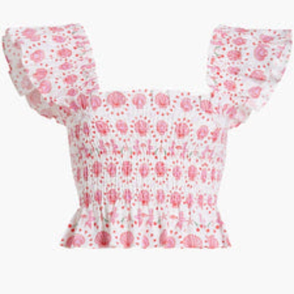 Hill House The Paz Crop Top - Mermaid Linen - XS